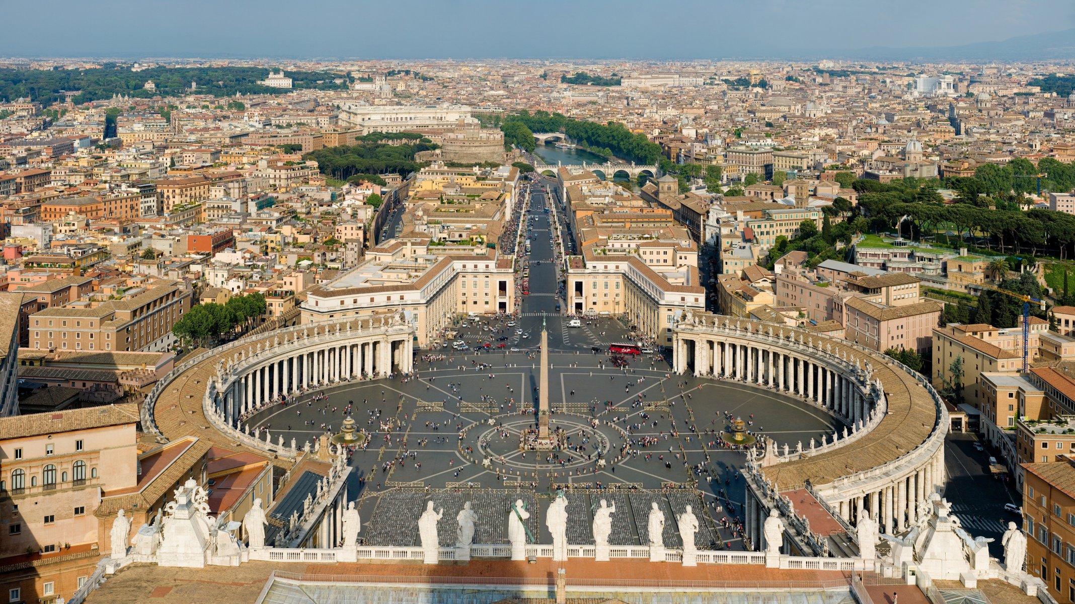 vaticano piazza san pietro fiume ponti obelisco colonnato