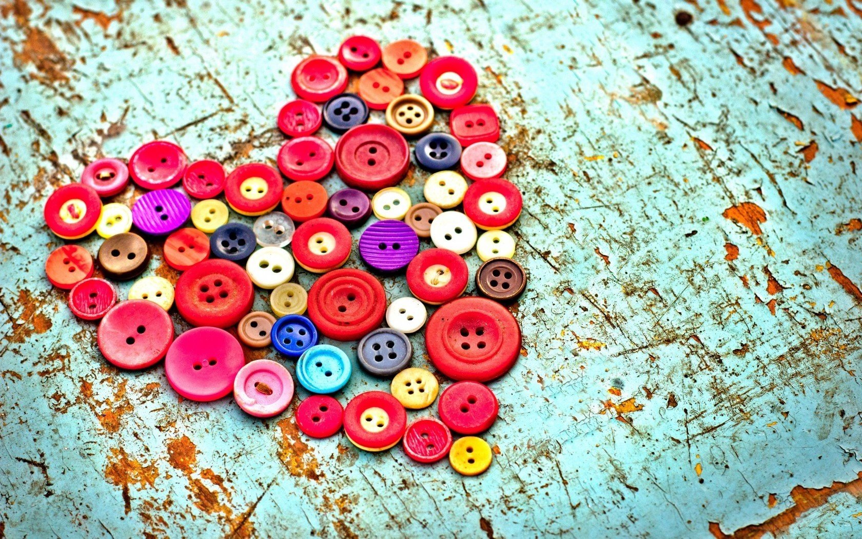 buttons colorful heart table