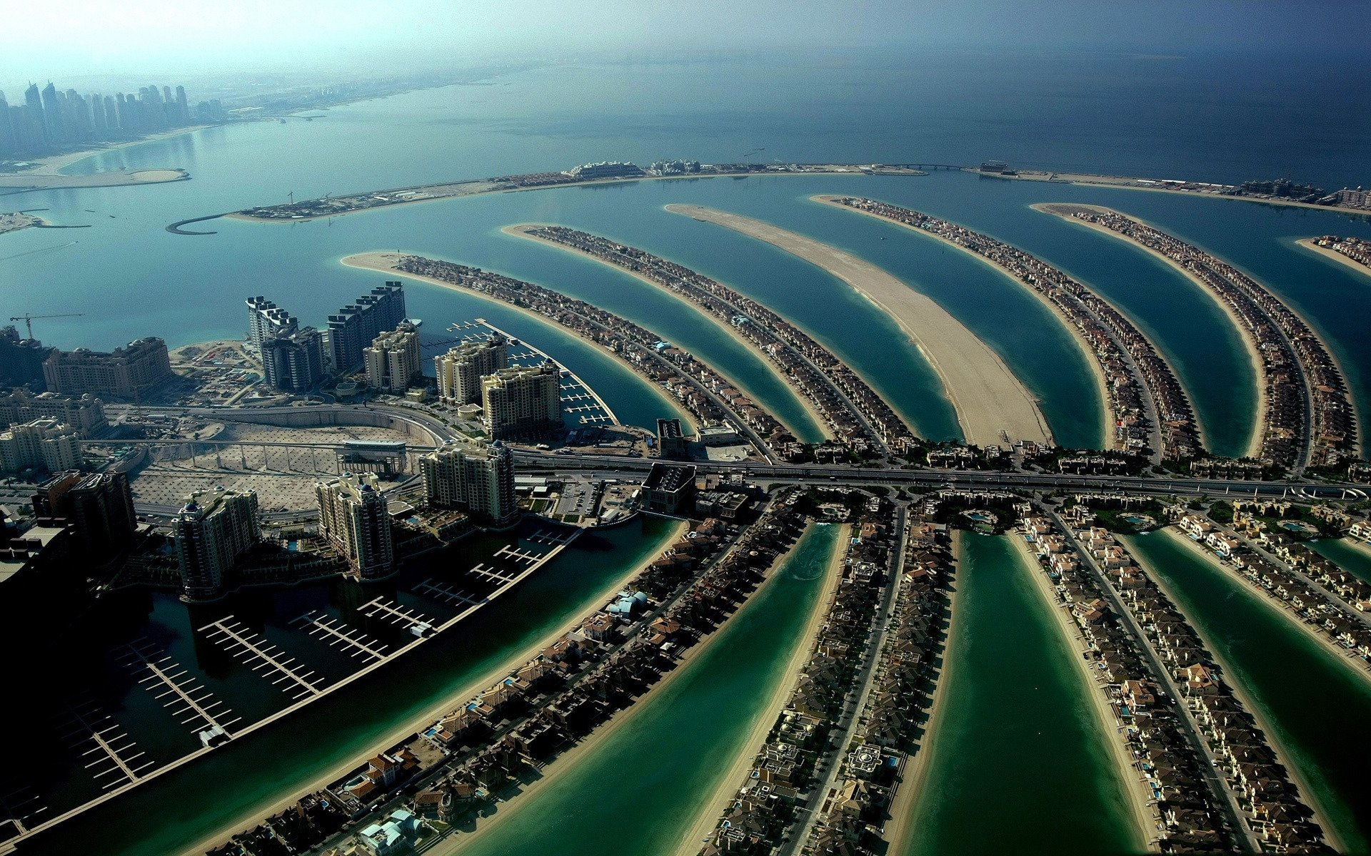 artificielle île palmier jumeirah maisons dubaï