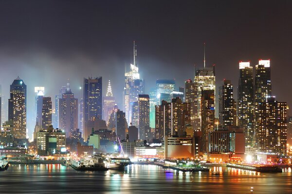 Noche nueva York, vistas al mar