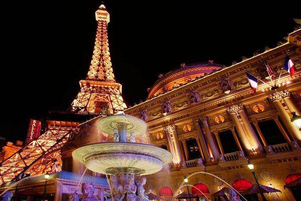 Foto fondos de pantalla noche de París con la torre Eiffel