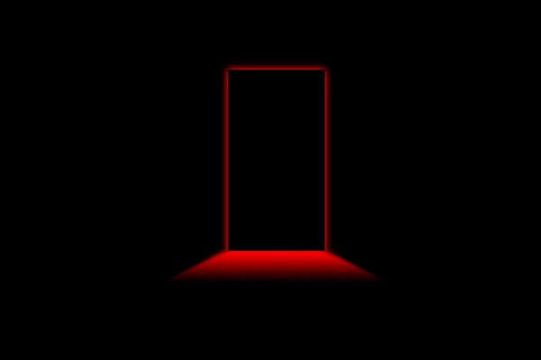 Puerta negra con luz roja