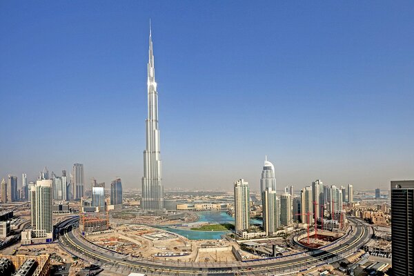 Wolkenkratzer in Dubai, aus der Vogelperspektive