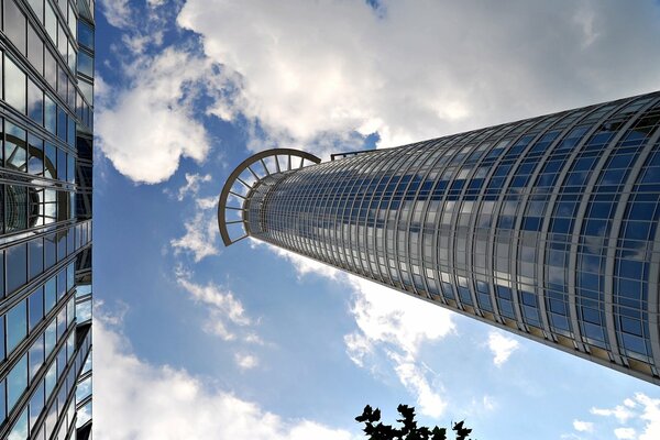 Bottom view of a high-rise building