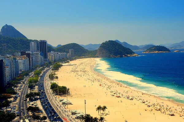 Sfondo spiaggia soleggiata di Rio de Janeiro