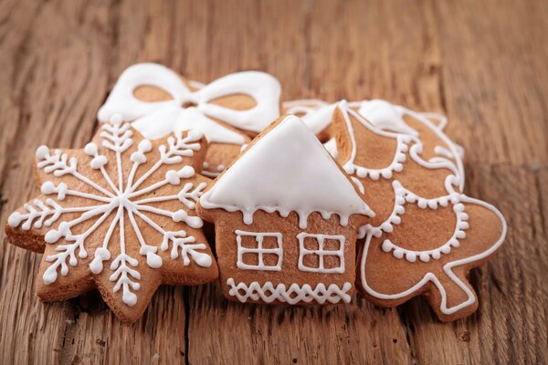 Christmas cookies decorated with icing