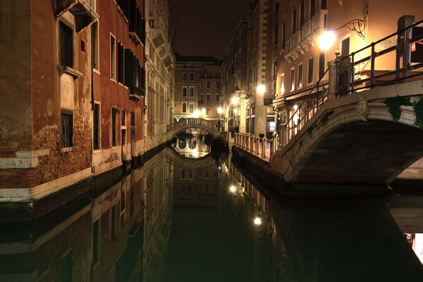 Venise, photo du canal de nuit