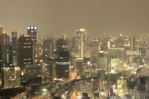 Nachtverkehr auf Japans Straßen