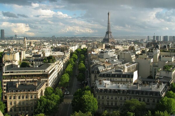 Vista desde arriba de las calles Parisinas