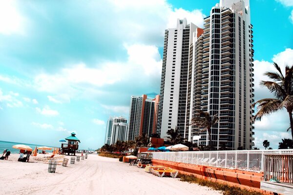 Splendida vista sulla spiaggia di Miami