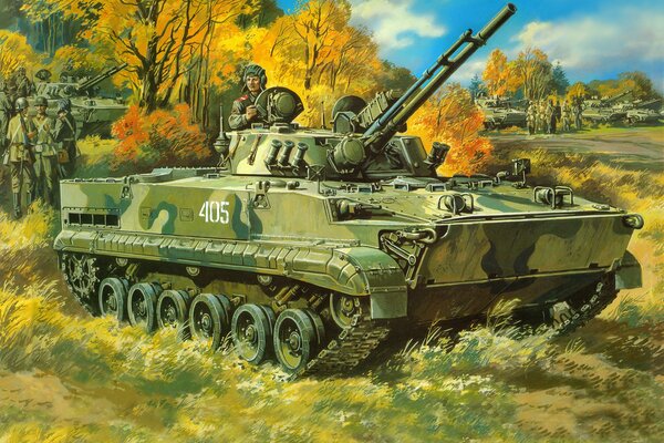 Véhicule de combat réservoir BMP-3 sur la figure