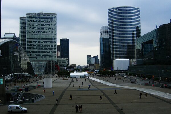 The city of Paris in France with people