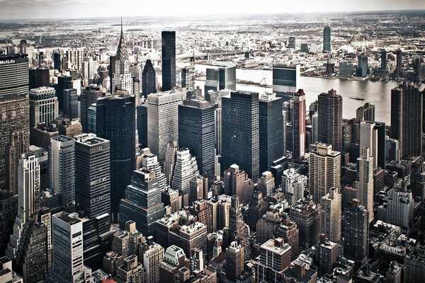 Photo de New York du haut . Gratte-ciel de la métropole