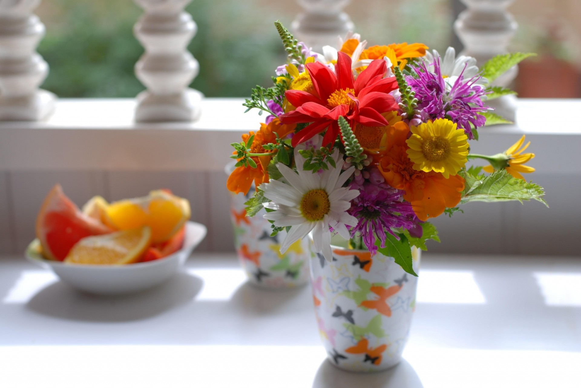 chamomile bouquet flower blur lupine skewer