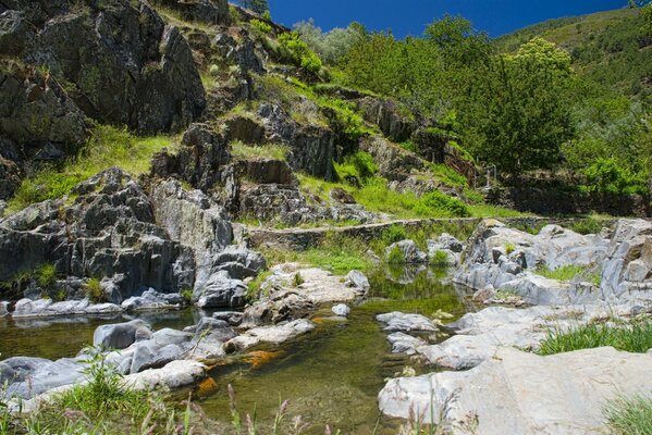 A quiet river washes the forgotten rocks