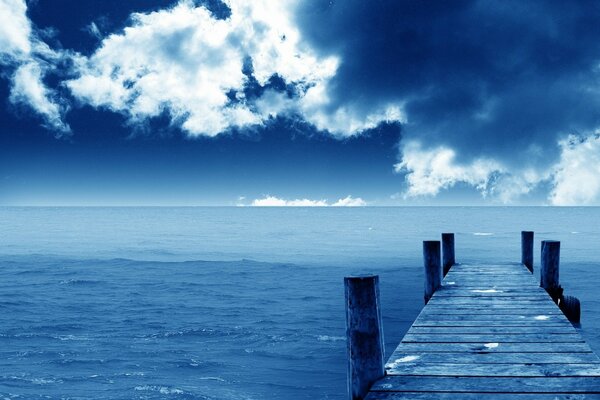 Beautiful pier by the sea