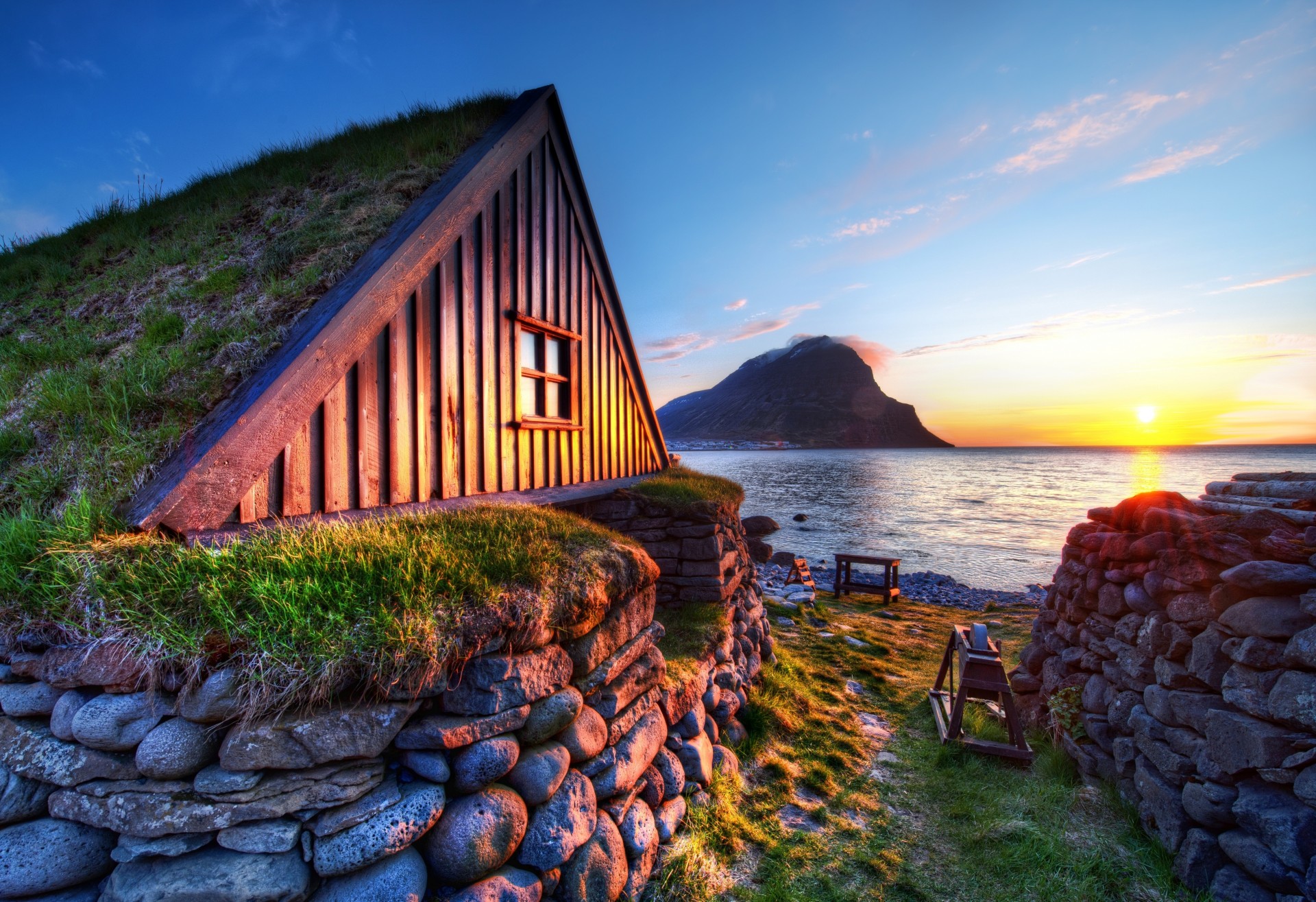 window nature grass house iceland