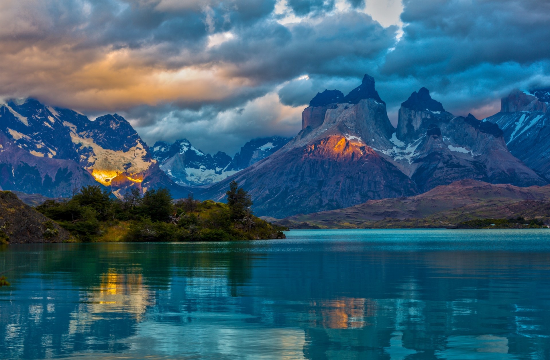 landschaft natur argentinien wolken see berge patagonien