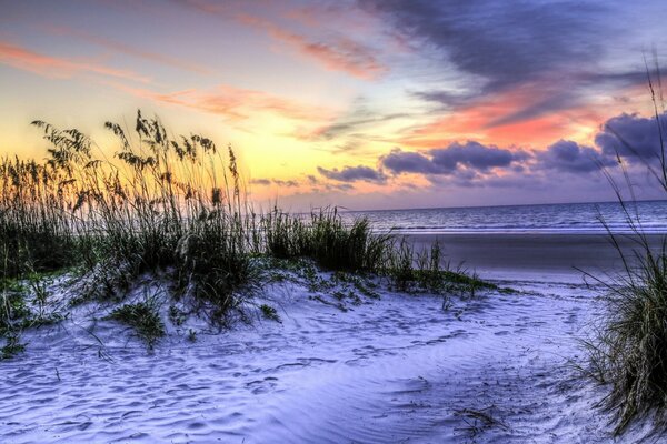 Beautiful sunset on the Atlantic Ocean coast