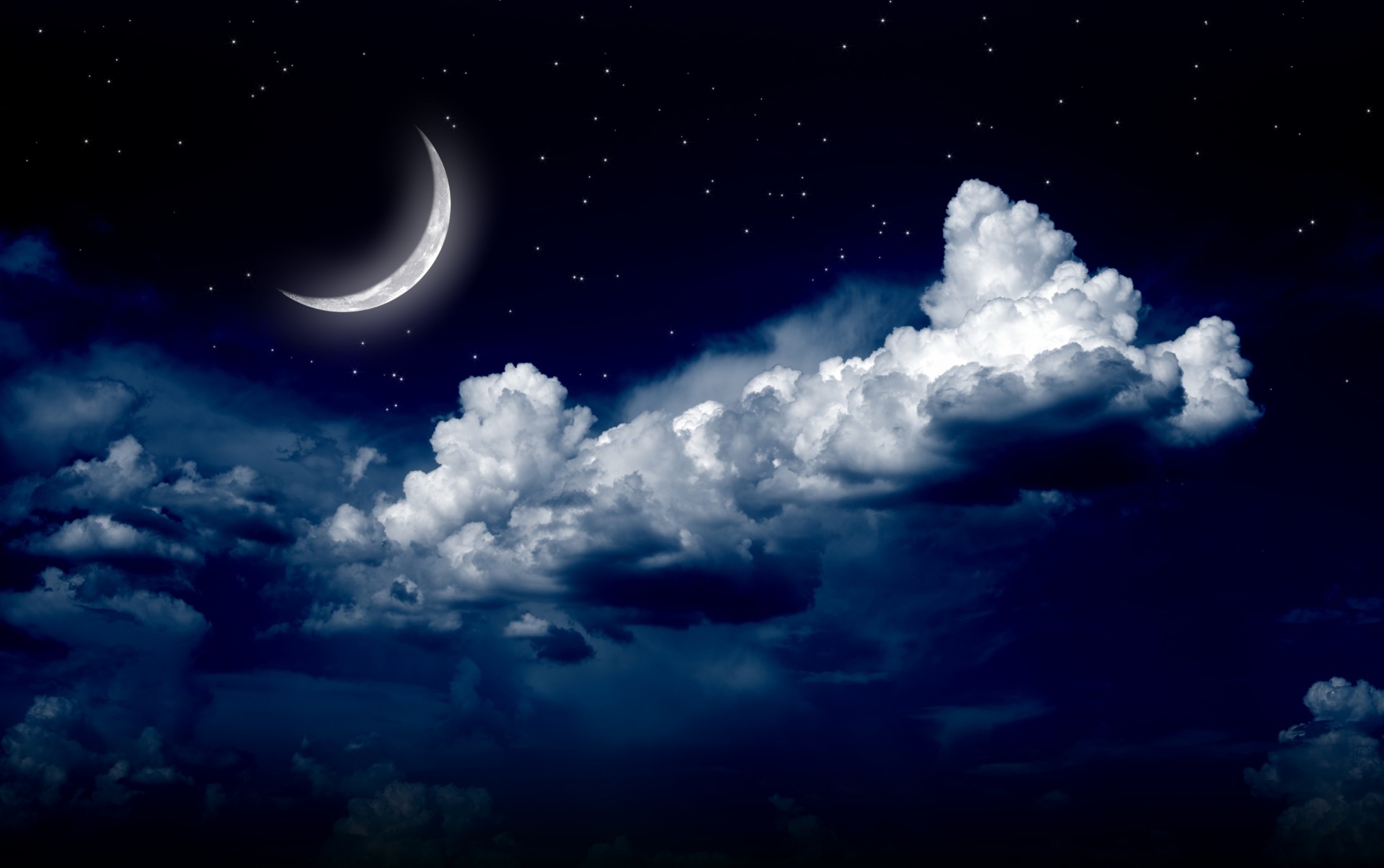 ciel lune nuit nuages