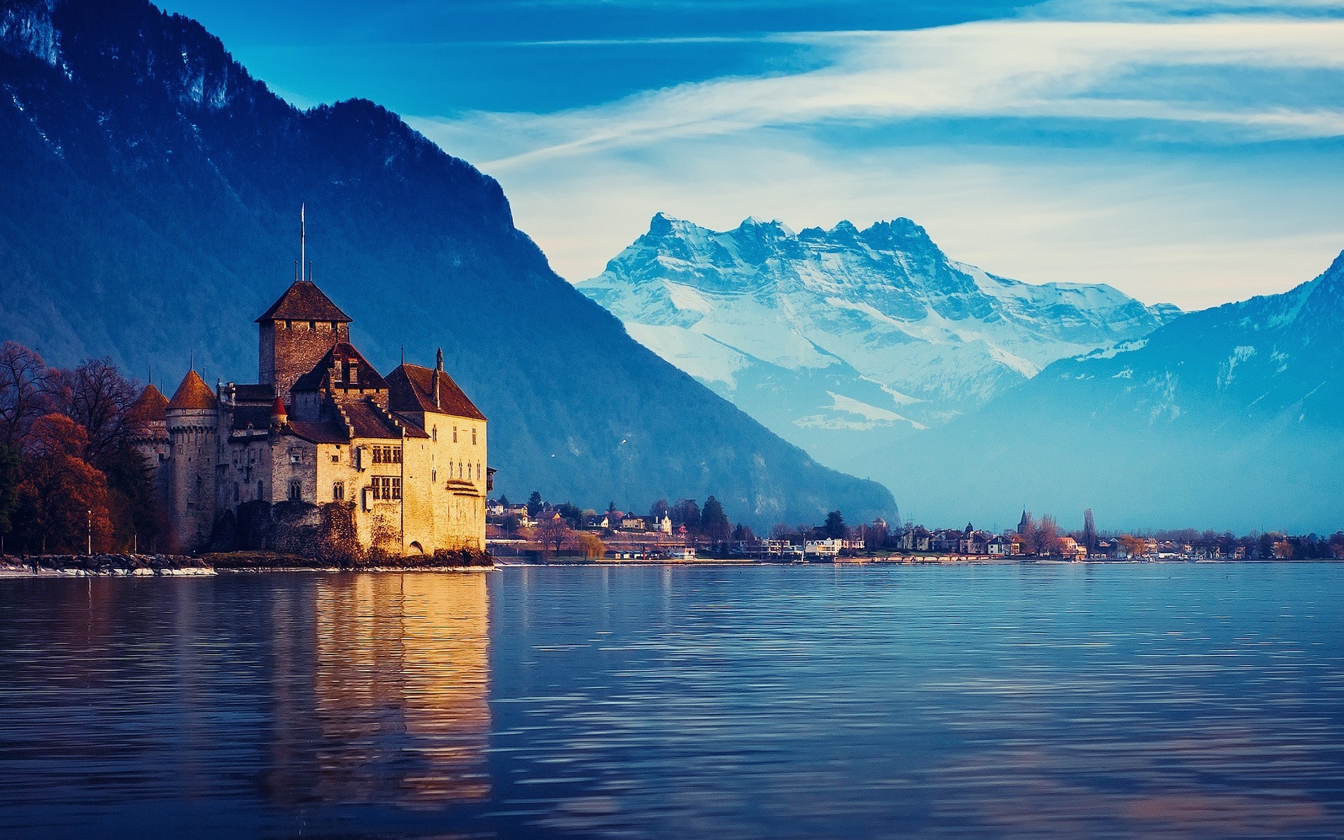 suiza montañas ciudad lago de ginebra