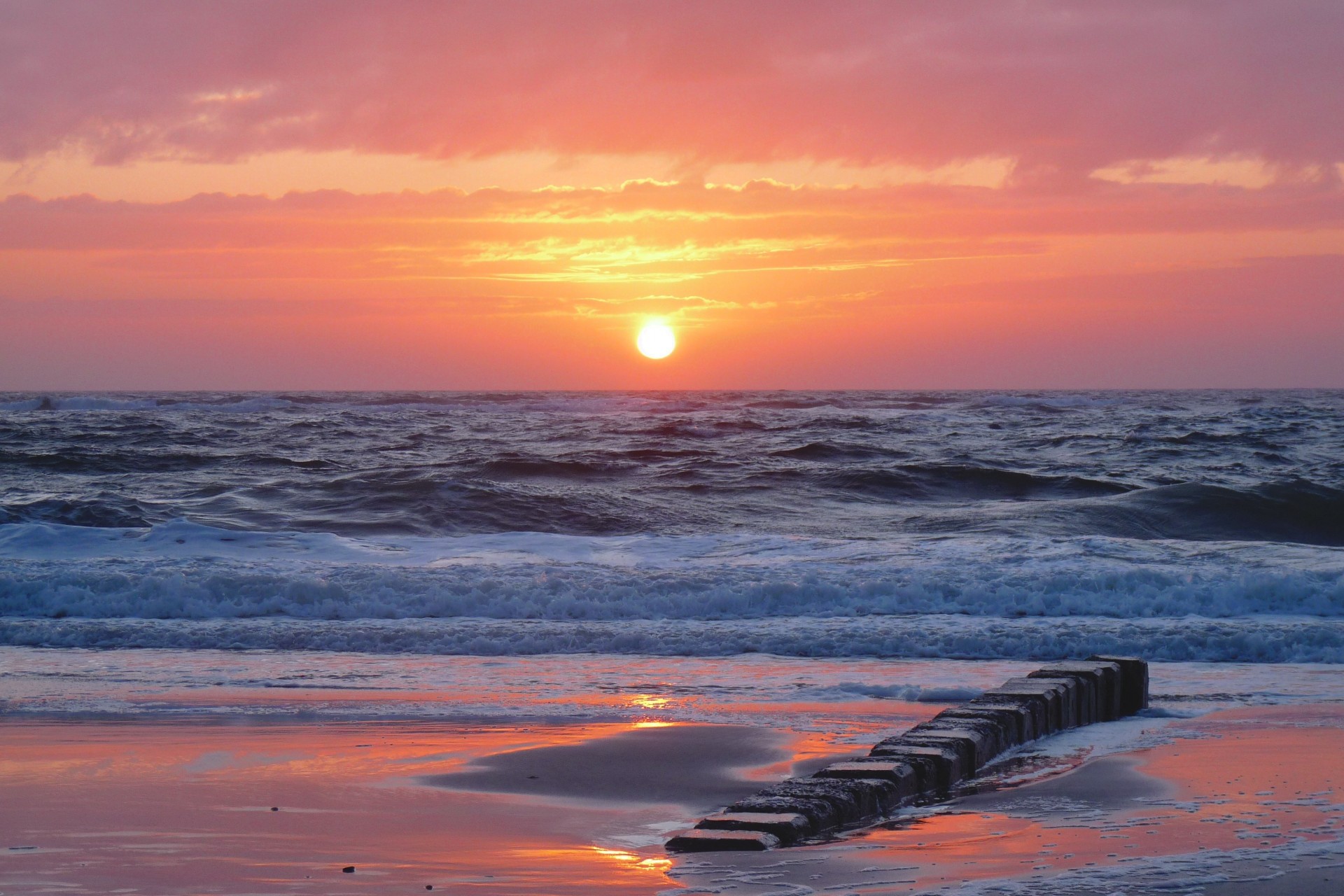 paysage coucher de soleil nature côte mer du nord allemagne