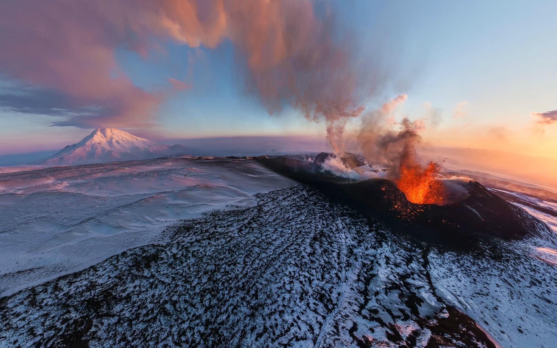 erupción tolbachik plana volcán