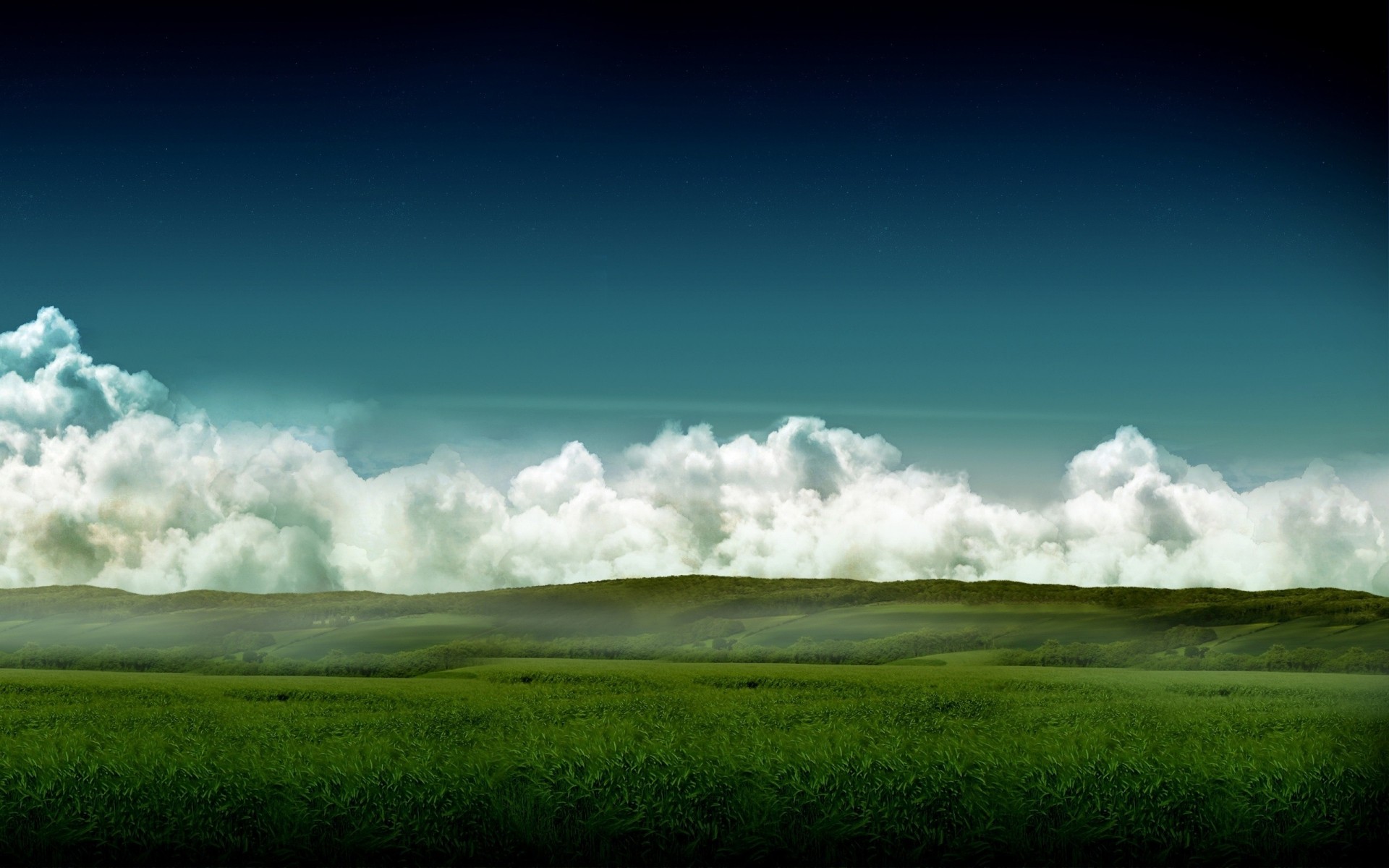 wiesen volumen toskana himmel farben fußabdruck sommer nebel wolken grün gras