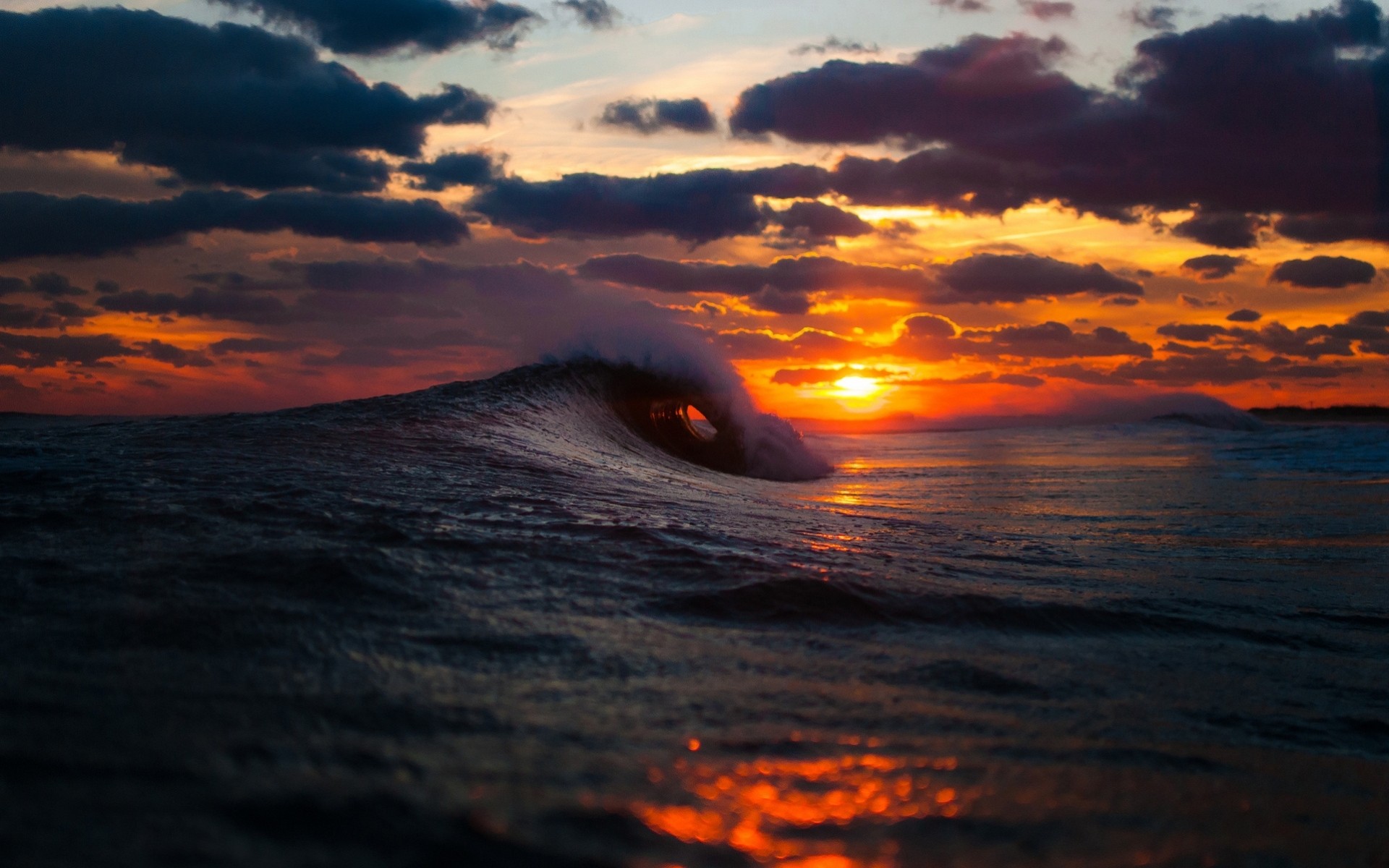 tramonto nuvole onda oceano sole cielo mare inverno