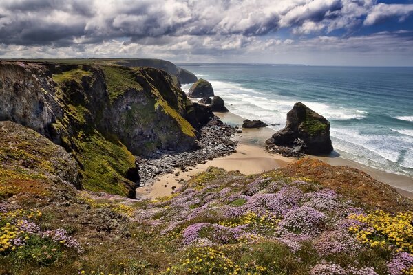 The coast of England with a view of the rocks