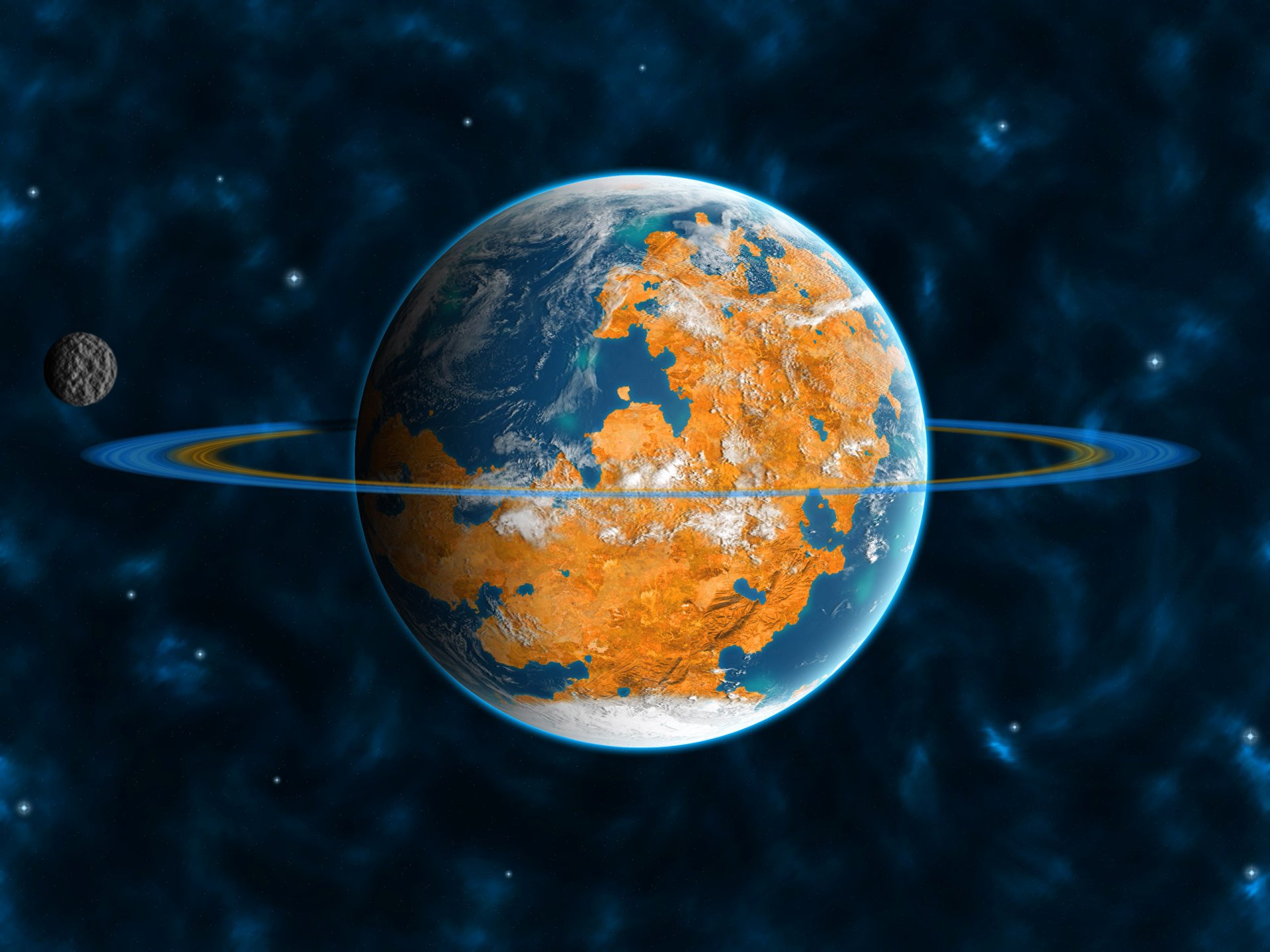 universe planet rings satellite orbit