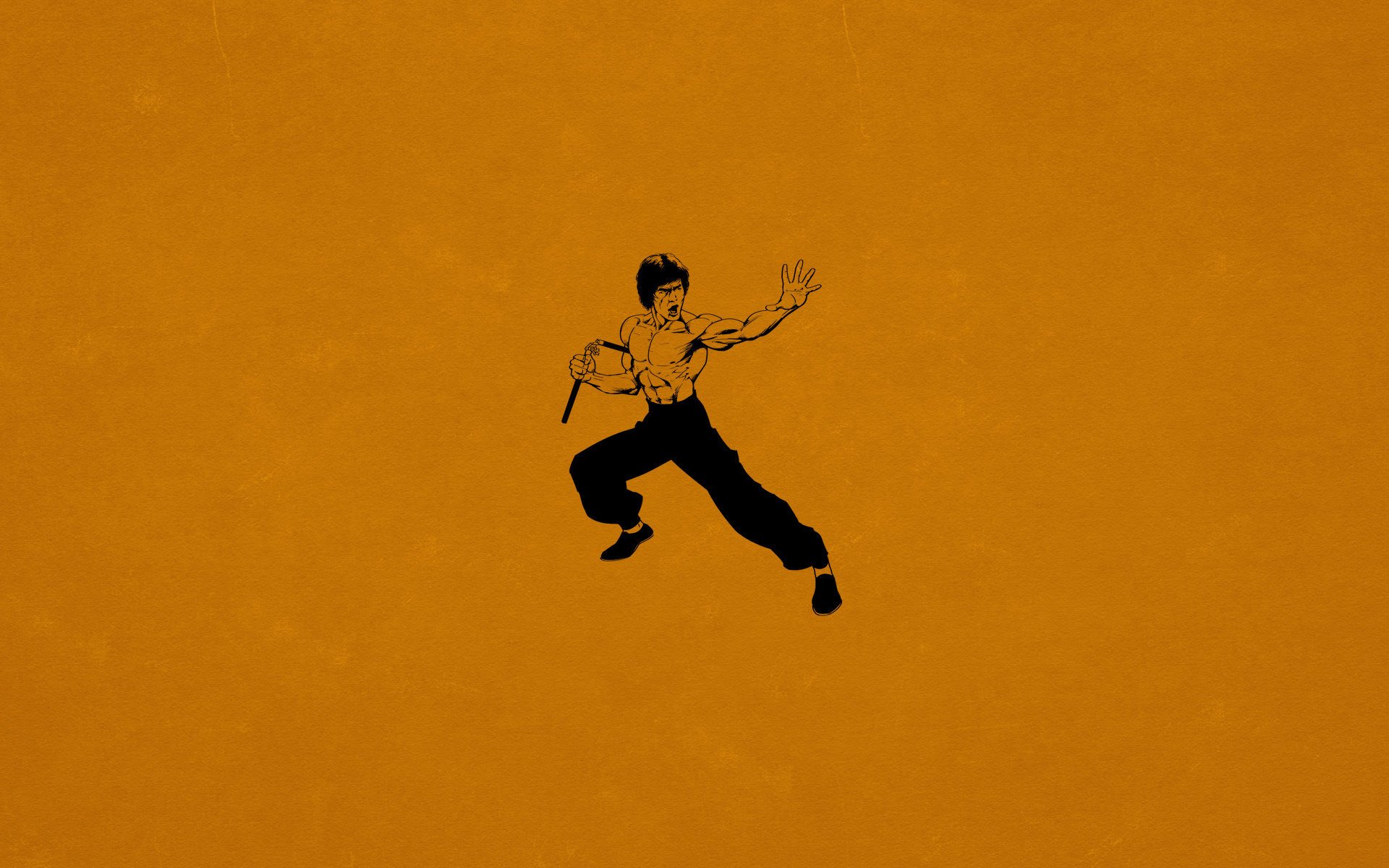 bruce lee nunchuck bruce lee kung fu ciemny pomarańczowy