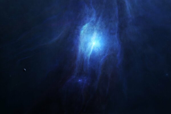 Helles blaues Licht der kosmischen Planeten