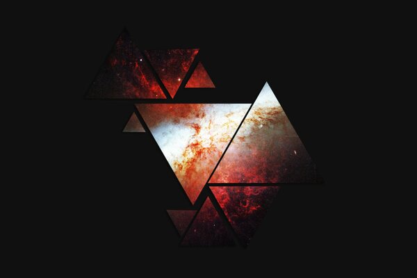 Futuristic space triangles on a dark background