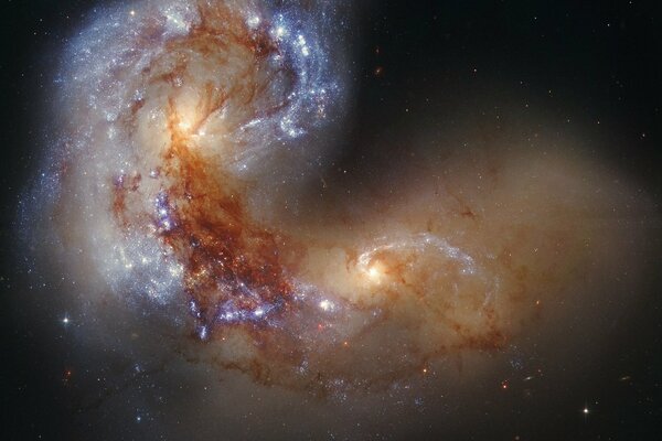 Un amas d étoiles dans l espace. Blue Galaxy