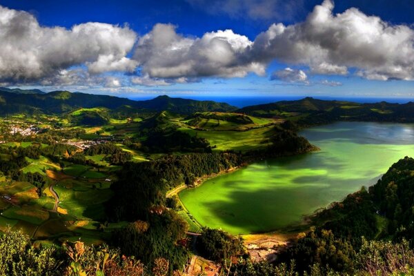 In the Azores in Portugal, a gorgeous landscape