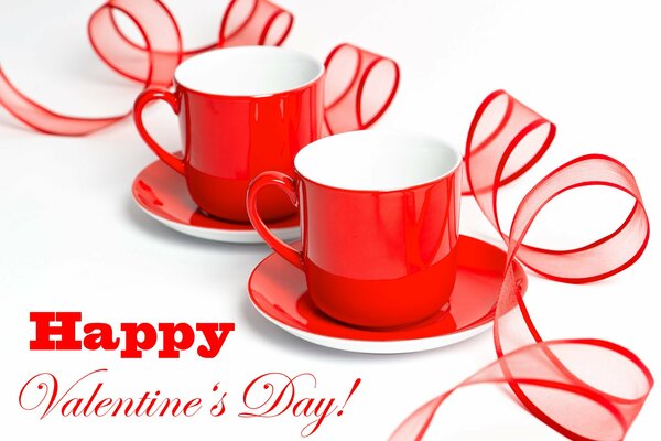 Happy Valentines tasses rouges