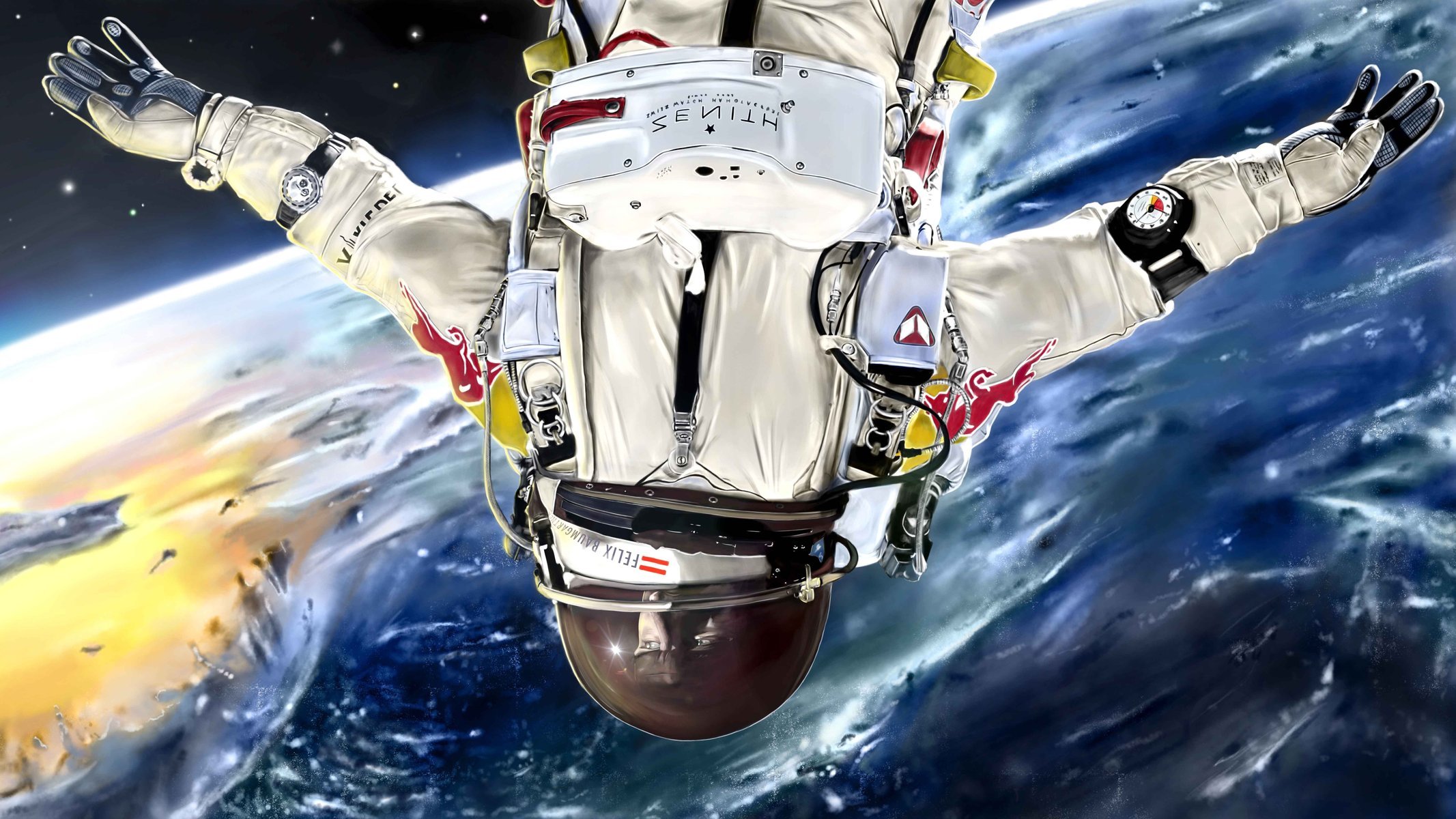 arte julian celaj espacio planeta astronauta traje espacial hombre atmósfera