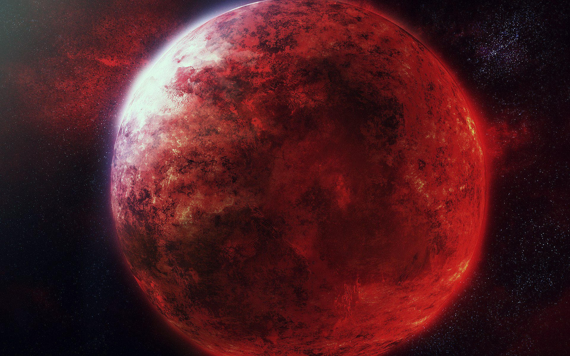 kunst planet raum sterne rot