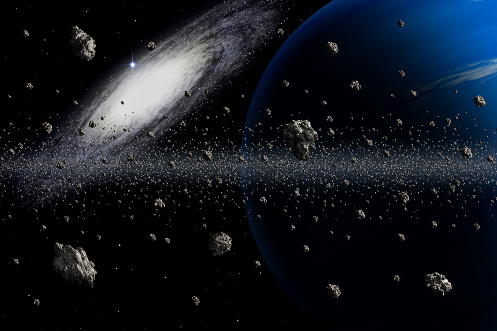 asteroids solar system universe sky light