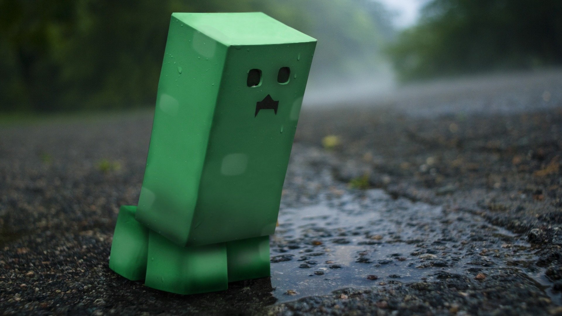 tropfen foto minecraft mob creeper spiel bäume straße