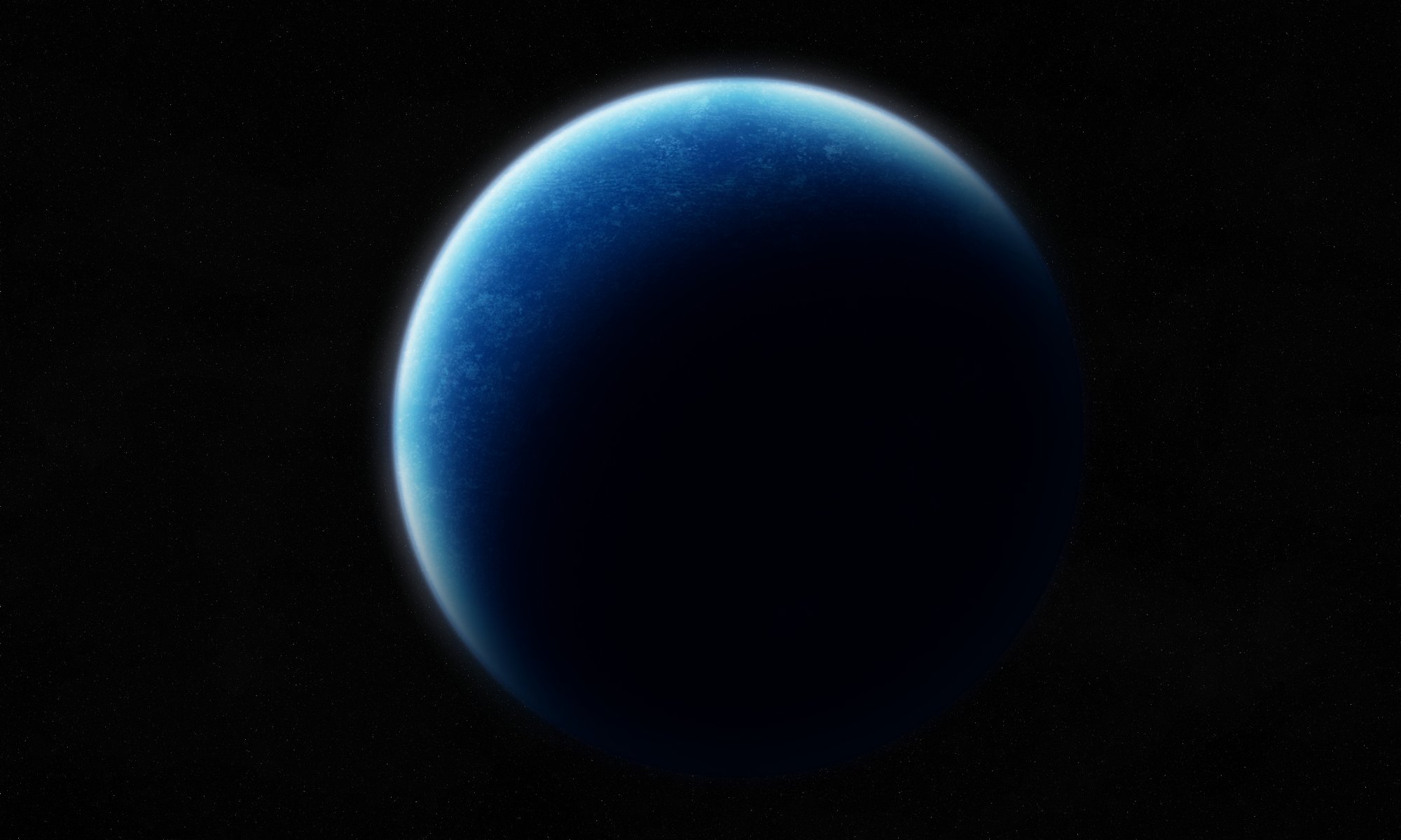 ci fi planet black blue shadow