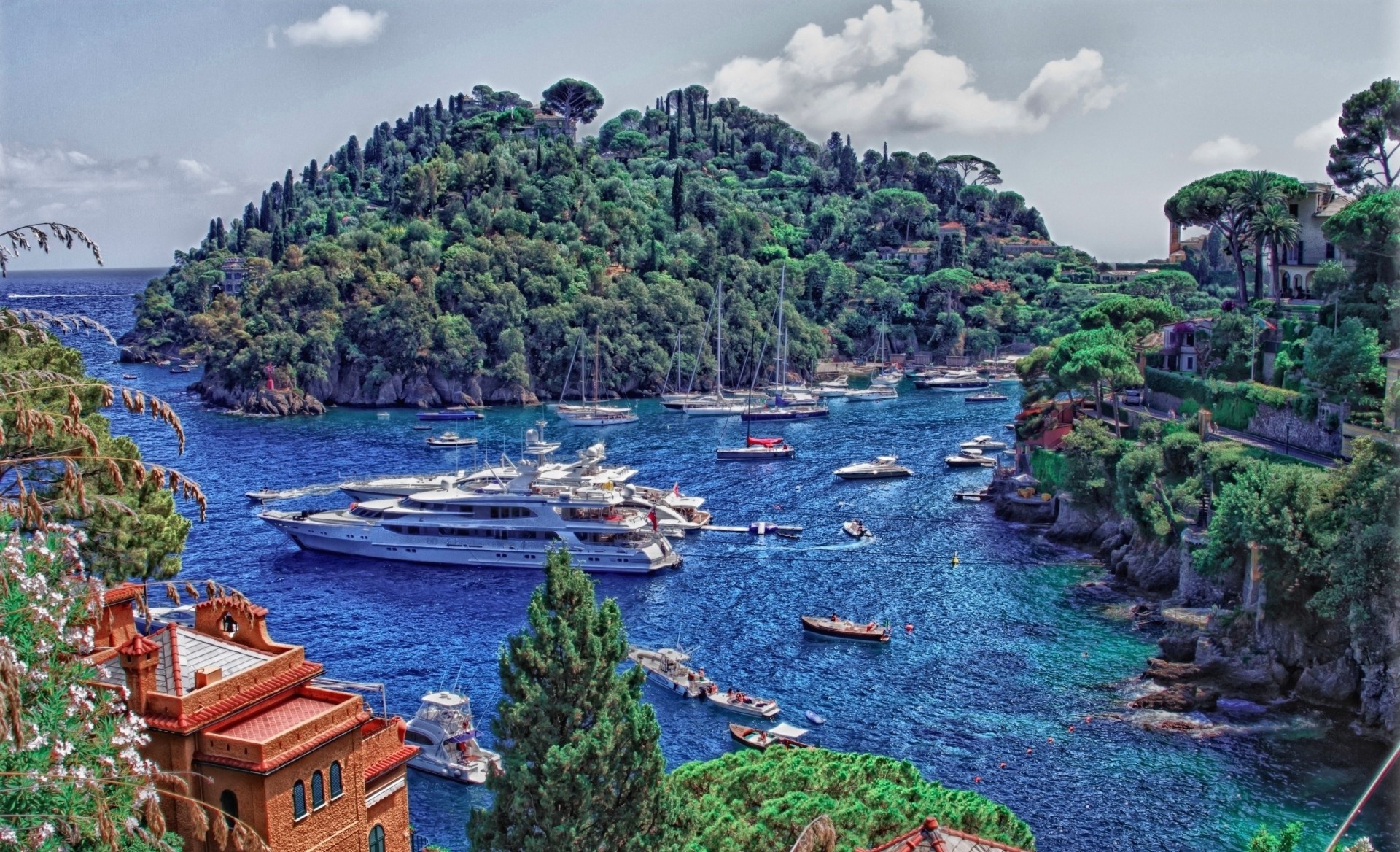 nature boat summer bay sky sea clouds mountain beautiful yacht rock house