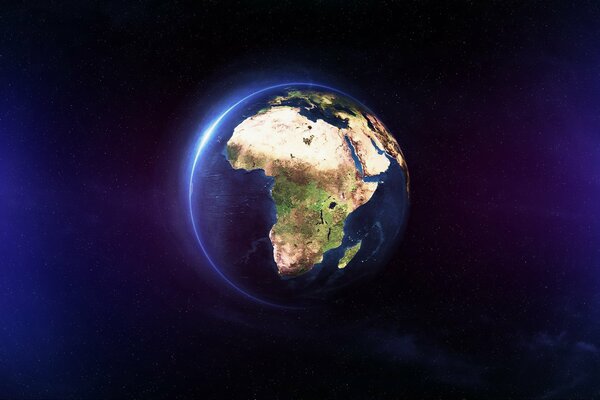 Planet Earth with a view of Africa and the ocean