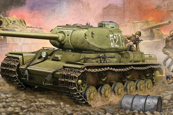 Disegno del carro pesante sovietico Klim Voroshilov KV-85