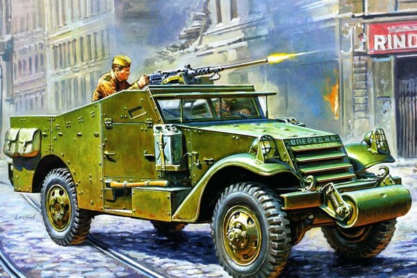 Scout car m3a1 light multi-purpose armored personnel carrier