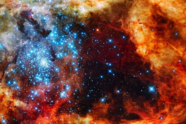 Étoiles bleues dans l espace