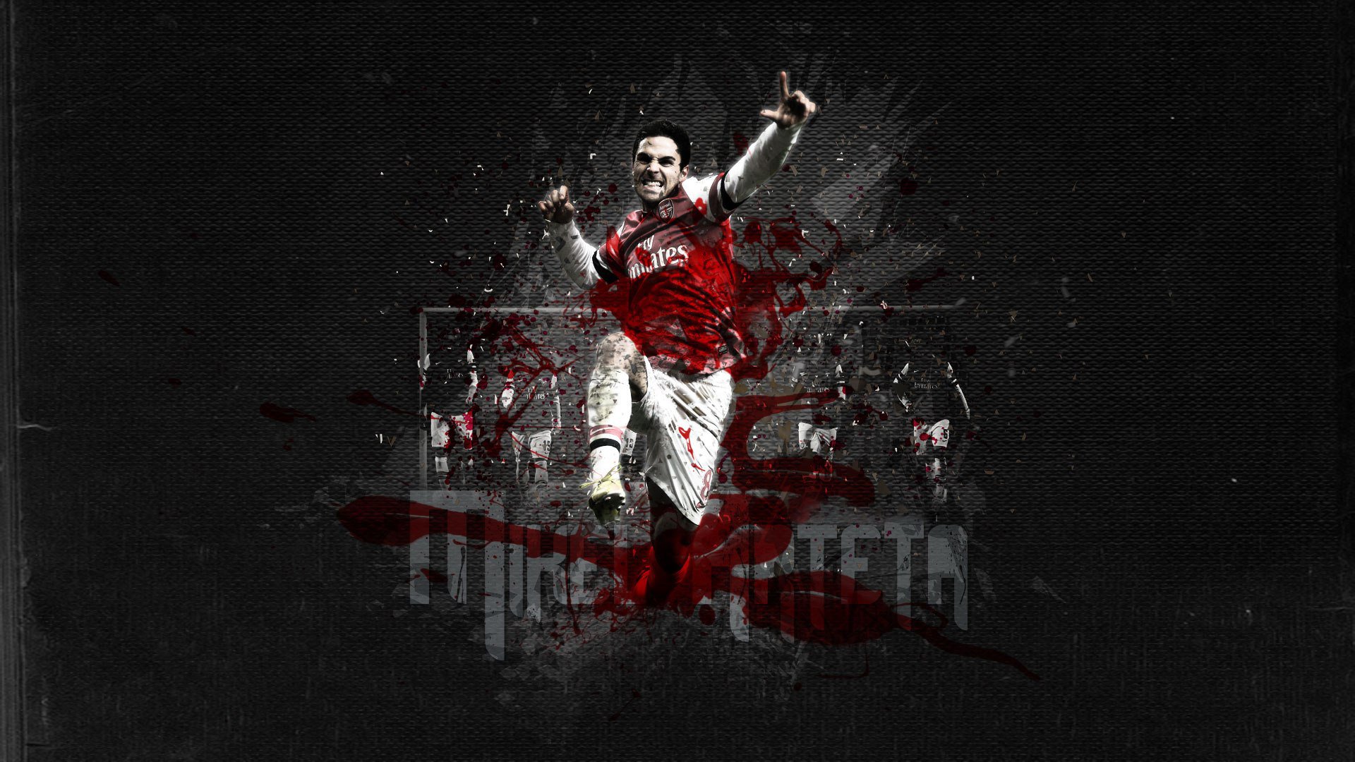 miquel arteta footballeur arsenal club de football gunners inscription fond