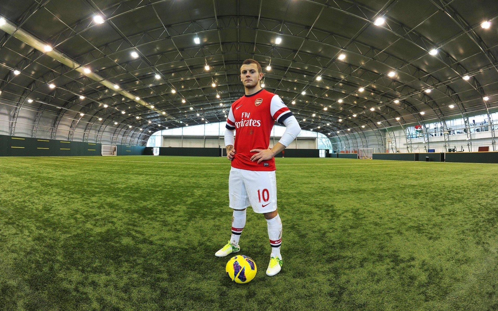 arsenal football club gunners jack wilshere midfielder ball background