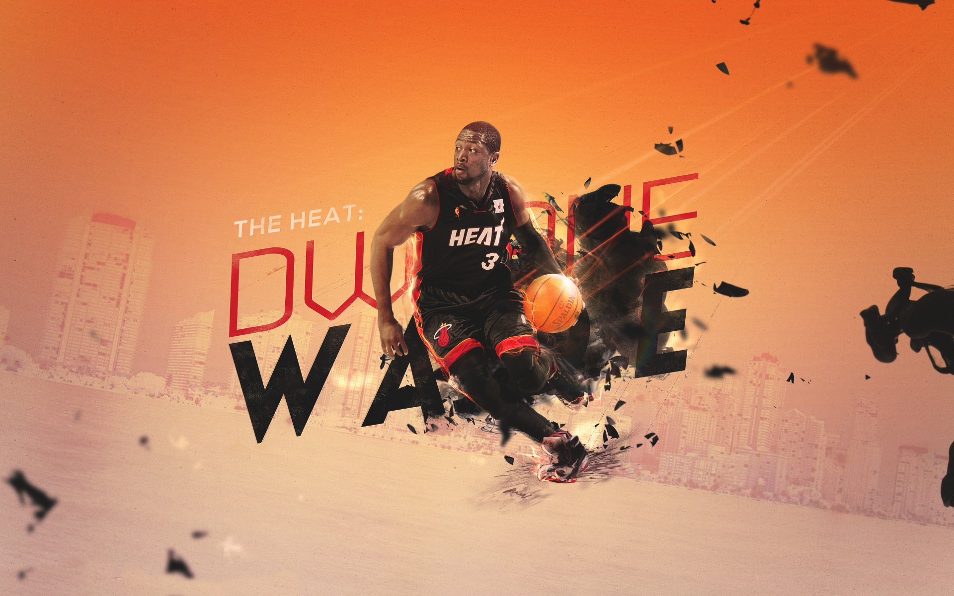 dwayne wade miami heat hit sport basket-ball nba joueur